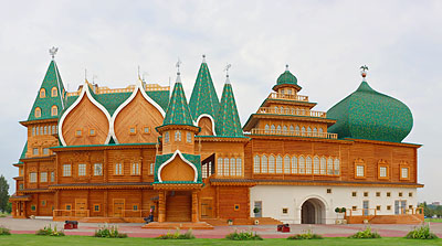 Москва, деревянный дворец Алексея Михайловича (реконструкция), Музей-заповедник Коломенское, лето